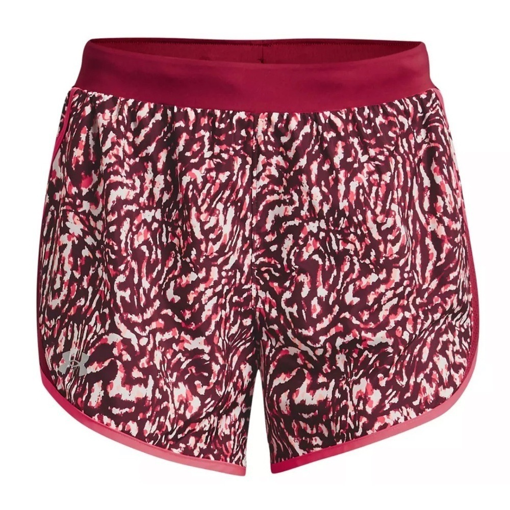 NWT Uder Armour Fly By 2.0 Printed Running Shorts Women's M Pink Lightweight Gym
